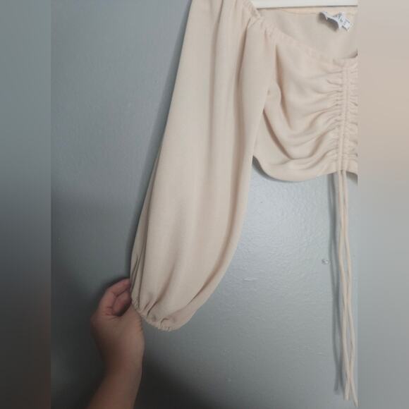 Princess Polly Cream Balloon sleeve crop - Picture 3 of 4